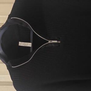 STYLUS BRAND MEN'S BLACK LONG SLEEVES QUARTER ZIP PULLOVER SWEATER SIZE SMALL